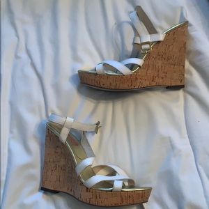 Kors Michael Kors White Cork Wedges